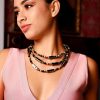 Jewellery Odette1 | Women'S Black And Gold Beaded Necklace - Odette