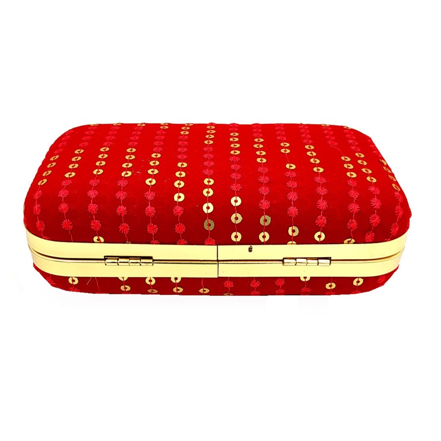 Others VASTANS | Women'S Red Color Ethnique Evening Clutch Bag - Vastans