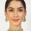 Jewellery Femizen | Women'S Kundan Choker With Earrings - Femizen Golden