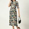 Women NOZ2TOZ | Women'S Multi Printed Midi Dress - Noz2Toz Multi Color