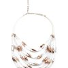 Jewellery Odette1 | Women'S White And Gold Layered Statement Necklace - Odette