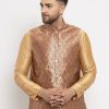 Men Virat Fashions | Men'S Maroon Woven Nehru Jacket ( Jowc 4009Maroon ) - Virat Fashions