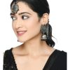 Jewellery Kamal Johar | Johar Kamal Bahubali Earrings U0026 Tika Jker_146 Black