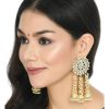 Jewellery Kamal Johar | Johar Kamal Golden Plated Earrings With Kundan U0026 Pearls Jker_152