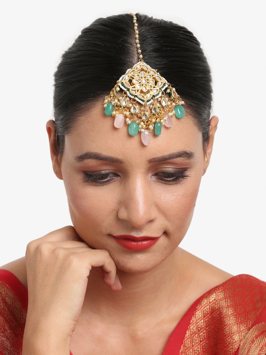 Jewellery Ruby Raang | Women'S Kundan Maang Tikka - Ruby Raang