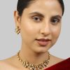 Jewellery Femizen | Women'S Handcrafted Kundan Necklace Set - Femizen Golden