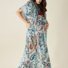 Women The Kaftan Company | Paisley Printed Maternity Lounge Dress - The Kaftan Company Blue