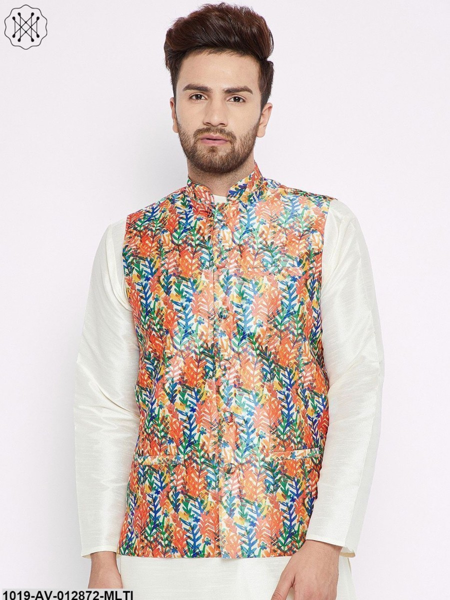 Men Sojanya | Men'S Multicolored Nehru Jacket - Sojanya