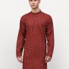 Men Virat Fashions | Men'S Maroon Printed Kurta Only ( Ko 627 Maroon ) - Virat Fashions