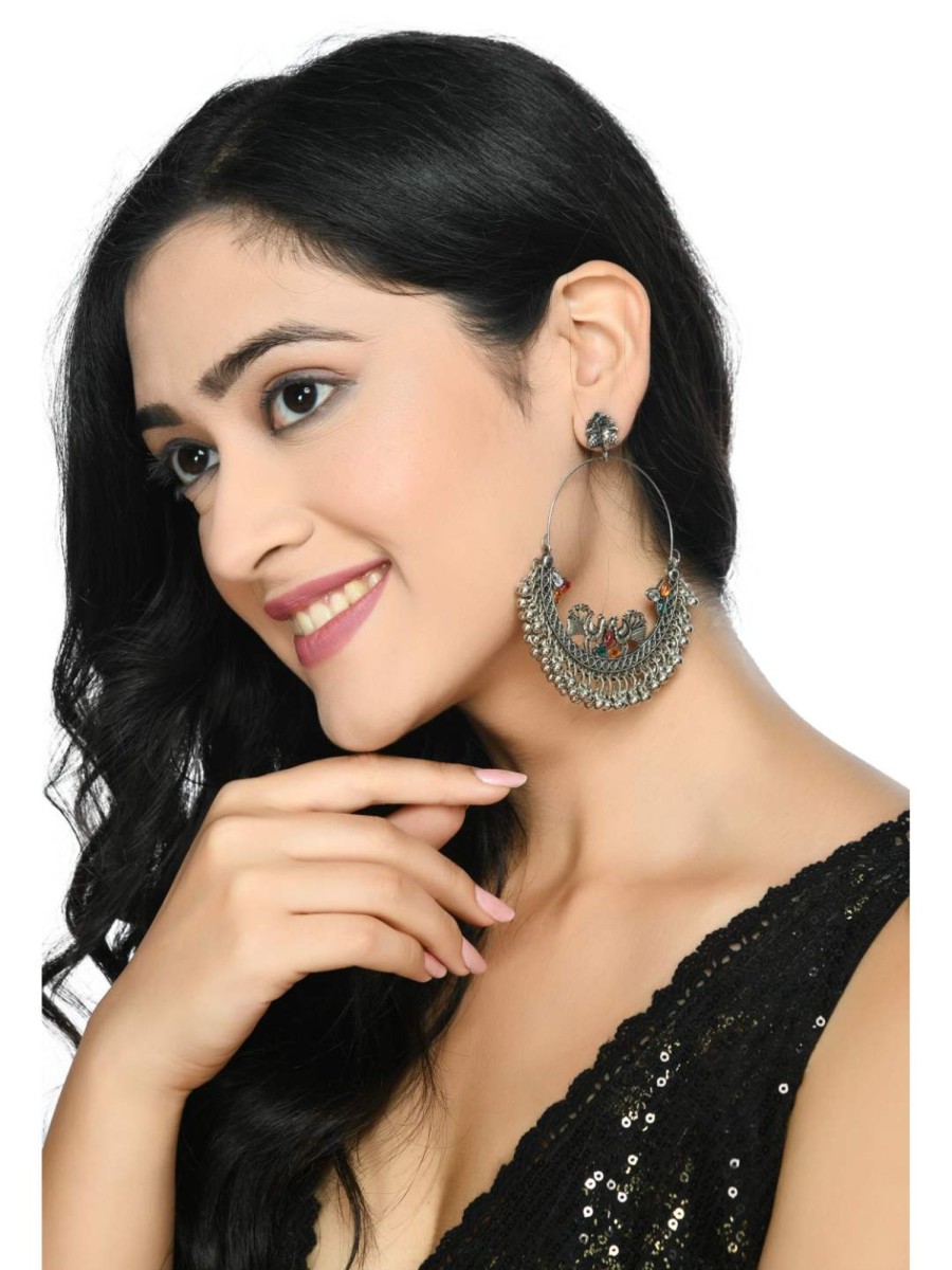 Jewellery Kamal Johar | Trendia Peacock Design Chandbali Earrings Jker_139 Multi Color