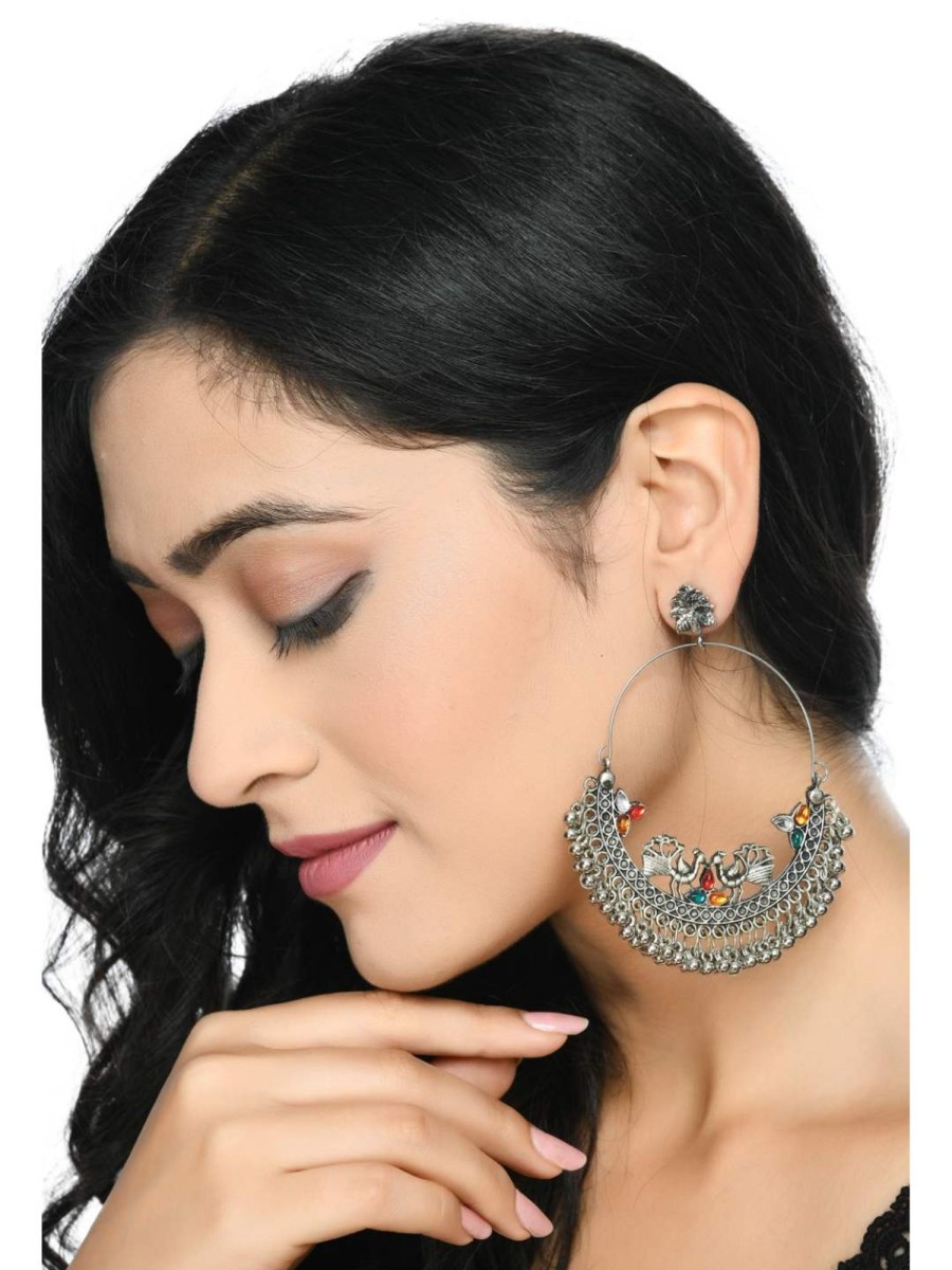 Jewellery Kamal Johar | Trendia Peacock Design Chandbali Earrings Jker_139 Multi Color