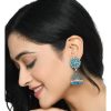 Jewellery Kamal Johar | Trendia Silver-Plated Sky Blue Color Kundan With Pearls Jhumkas Jker_132