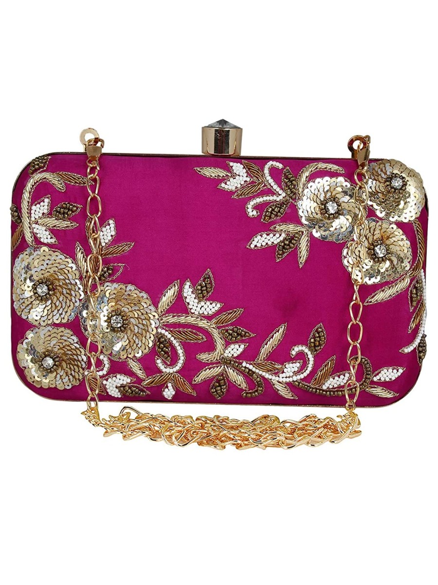 Others VASTANS | Women'S Purple Color Adorn Embroidered U0026 Embelished Party Clutch - Vastans