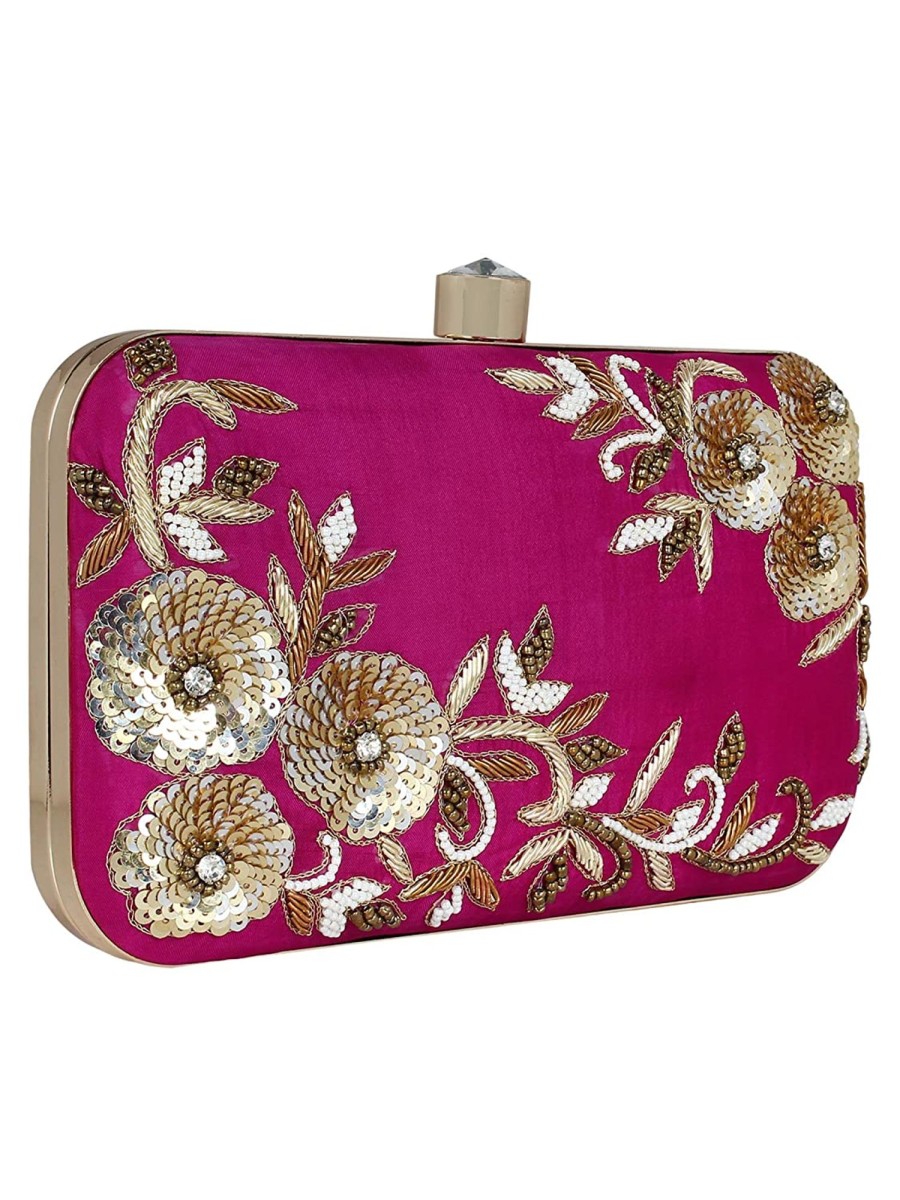 Others VASTANS | Women'S Purple Color Adorn Embroidered U0026 Embelished Party Clutch - Vastans