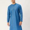 Men Virat Fashions | Men'S Blue Cotton Printed Kurta Only( Ko 652 Blue ) - Virat Fashions