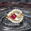 Jewellery Morkanth | Women'S Nose Pin White U0026 Pink Kundan By Morkanth