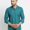 Men Virat Fashions | Men'S Green Solid Cotton Short Kurta ( Ko 639 Green ) - Virat Fashions