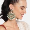 Jewellery I Jewels | Women'S Gold Plated, Enamel Kundan Stones U0026 Pearl Earrings - I Jewels Green