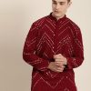 Men Vastramay | Men'S Georgette Kurta - Vastramay Maroon