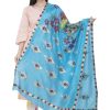 Women AR Silks | A R Silk Silk Peacock Multi Fancy Dupatta Color Dupatta Or Chunni Firozi