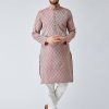 Men Virat Fashions | Men'S Maroon U0026 Off-White Self Design Kurta Only ( Ko 569Maroon ) - Virat Fashions