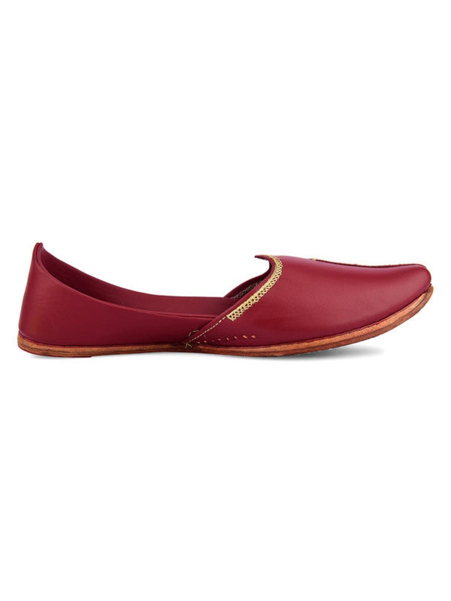 Others Desi Colour | Men'S Indian Ethnic Handrafted Red Premium Leather Footwear - Desi Colour