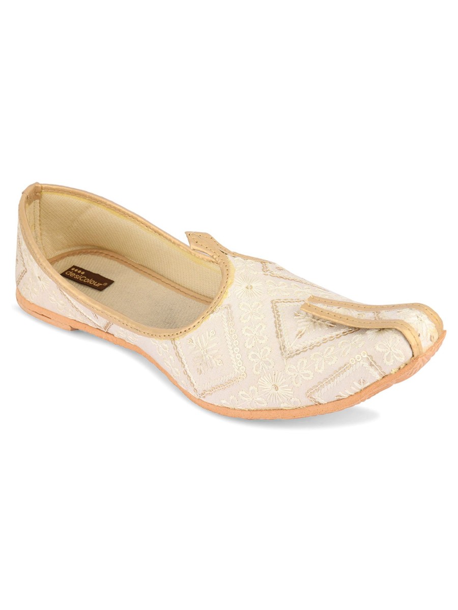 Others Desi Colour | Men'S Indian Ethnic Party Wear Footwear - Desi Colour Off White