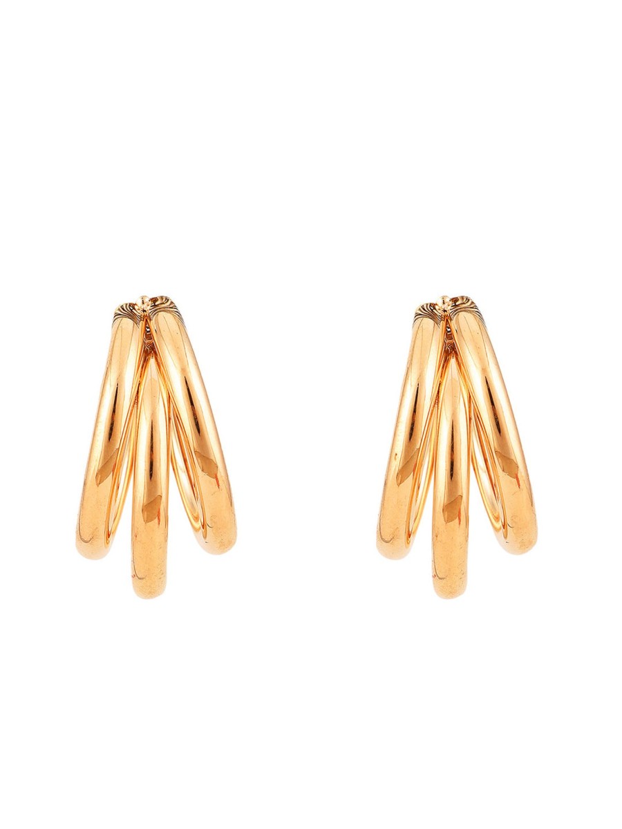 Jewellery Anikas Creation | Hoop Matte Contemporary Earrings For Women U0026 Girls - Anikas Creation Gold