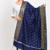 Women Moeza | Women'S Banarsi Silk Woven Design Navy Dupatta - Moeza Blue