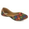 Others Desi Colour | Women'S Floral Black Womens Indian Ethnic Comfort Footwear - Desi Colour