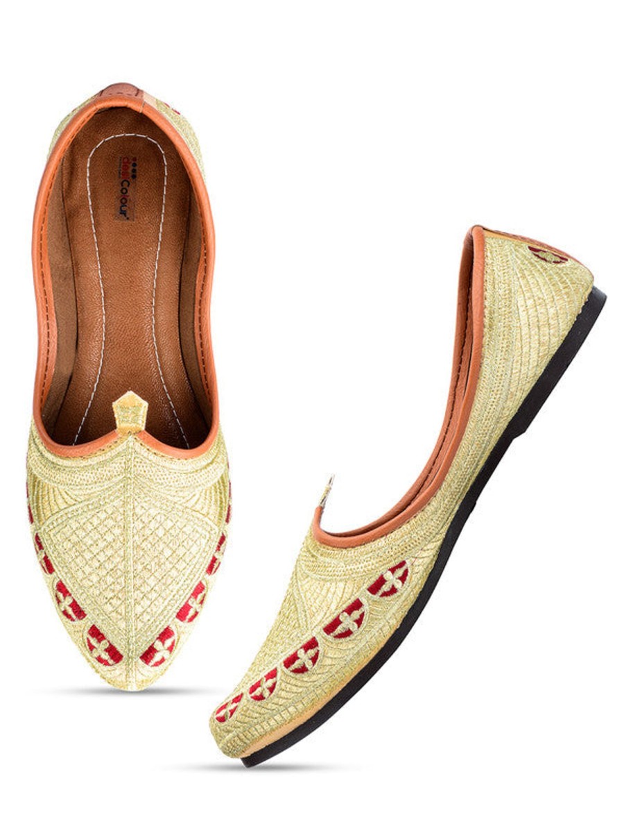 Others Desi Colour | Men'S Indian Ethnic Party Wear Embroidered Multicolour Footwear - Desi Colour