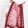 Women Moeza | Women'S Orgenza All Over Chikan Work Dupatta - Moeza Maroon