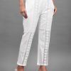 Women Hatheli | Women'S White Cotton Lace Palazzo - Hatheli