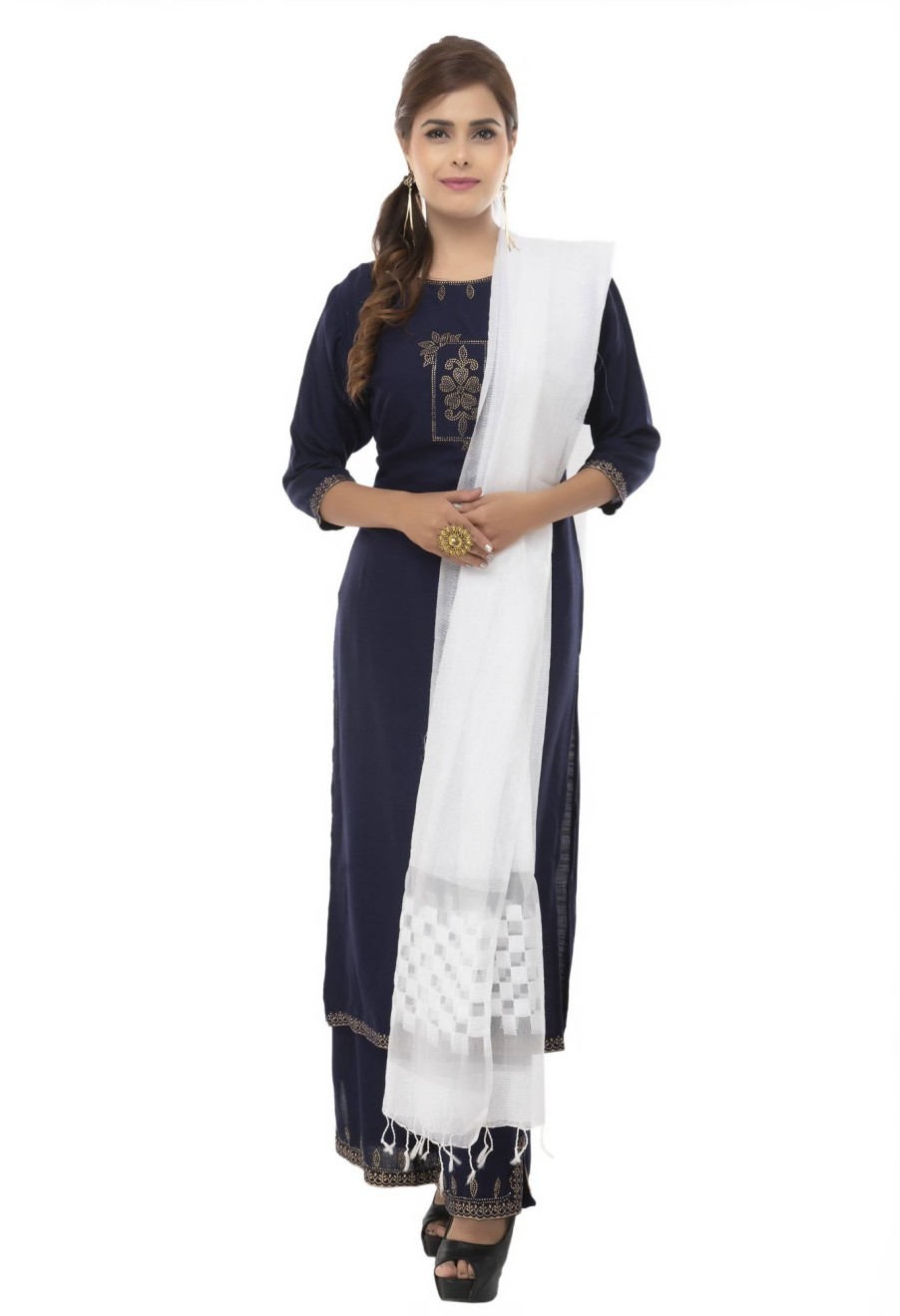 Women Moeza | Women'S Buta Square Cutt White Dupatta U0026 Chunni Mfd0007 - Moeza White Color