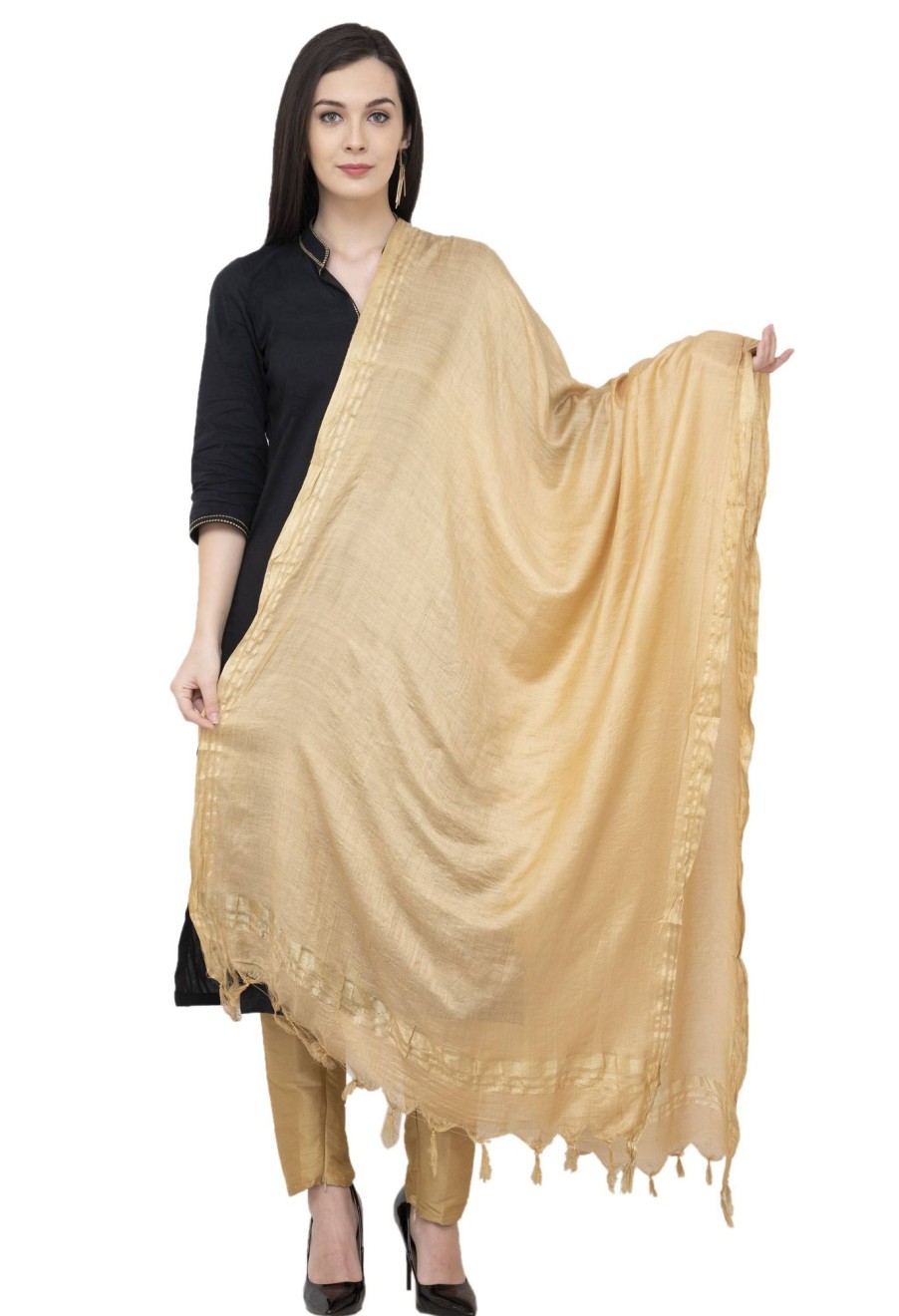 Women AR Silks | A R Silk Color Fancy Silk Dupattas And Chunnis Golden