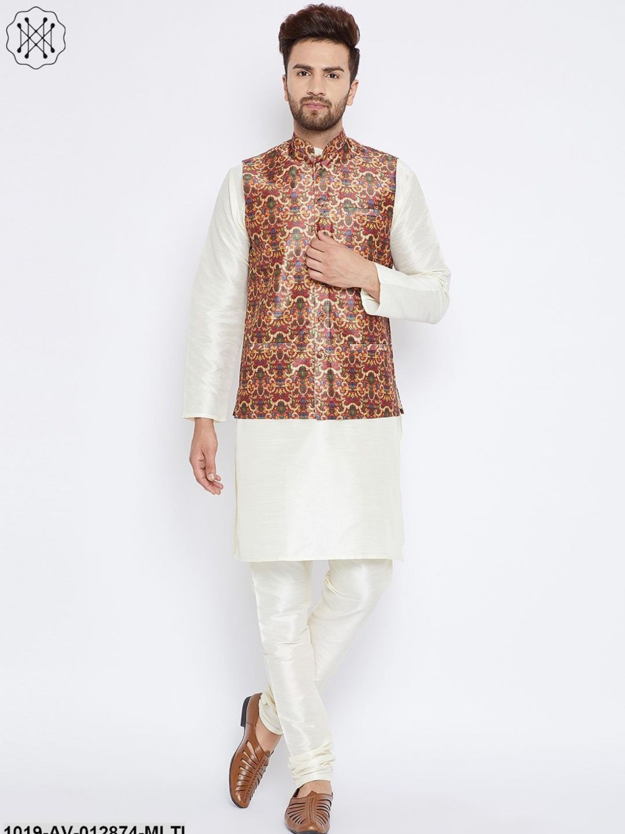 Men Sojanya | Men'S Multicolored Nehru Jacket - Sojanya