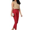 Women NOZ2TOZ | Women'S Maroon Cotton Trouser - Noz2Toz