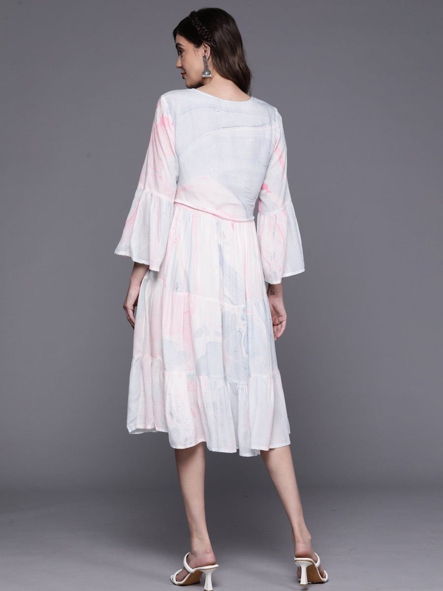 Women Indo Era | Women'S A-Line Midi Dress - Indo Era Pink