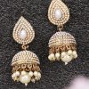 Jewellery Anikas Creation | Women'S Traditional Pearl Off White Brass Tear Drop Shaped Jhumka Earring - Anikas Creation