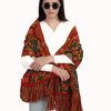 Women MESMORA FASHION | Women'S Deep Green Woollen Heavily Embroidered Khadi Muffler - Mesmora Fashion