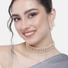 Jewellery I Jewels | Women'S 18K Gold Plated Traditional Pearl U0026 Kundan Studded Choker Necklace Jewellery Set - I Jewels Peach