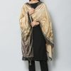 Women VAABA | Women'S Black U0026 Beige Color Polyster Velvet Digital Printed Dupatta - Vaaba