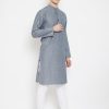 Men Even Apparels | Men'S Woven Design Straight Kurta - Even Apparels Grey