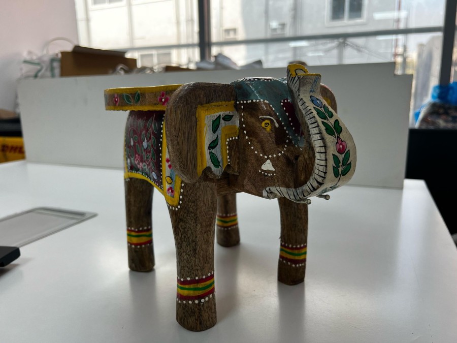 Others Kondapalli Toys | Handpainted Elephant Stool For Home Decor - Kondapalli Toys