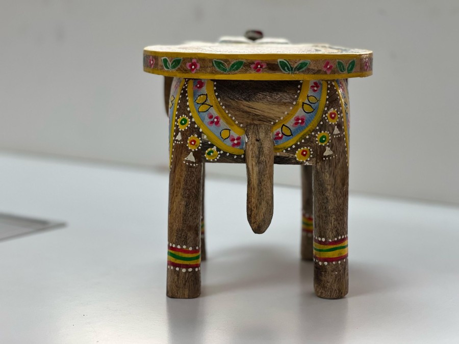 Others Kondapalli Toys | Handpainted Elephant Stool For Home Decor - Kondapalli Toys