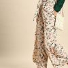 Women Nayo Clothing | Women'S Nayo Peach-Coloured Green Printed Wide Leg Palazzos - Nayo Clothing