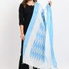 Women Moeza | Women'S Handloom Cotton Ikkat Sky Dupatta - Moeza Blue