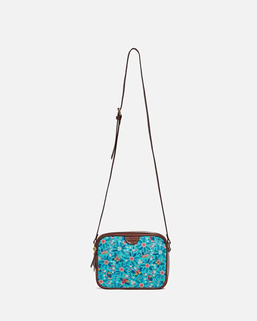 Others Chumbak | Teal Birds Of Paradise Box Sling Bag - Chumbak