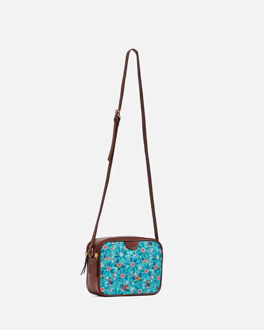 Others Chumbak | Teal Birds Of Paradise Box Sling Bag - Chumbak