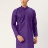 Men Virat Fashions | Men'S Purple Cotton Solid Kurta Only ( Ko 611 Purple ) - Virat Fashions